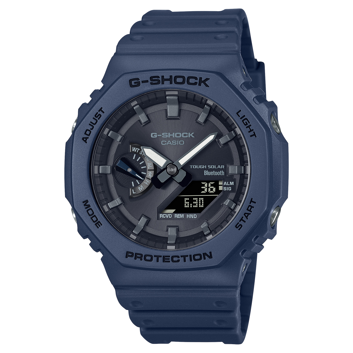 Casio G-Shock GA-B2100-2A CasiOak Bluetooth Solar Watch – Blue – front view