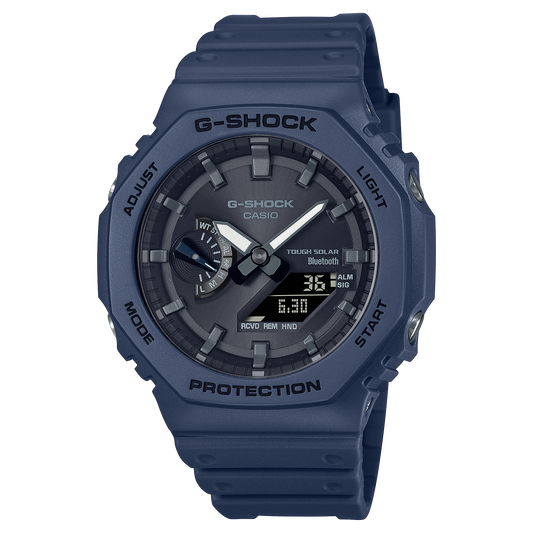 Casio G-Shock GA-B2100-2A CasiOak Bluetooth Solar Watch – Blue – front view