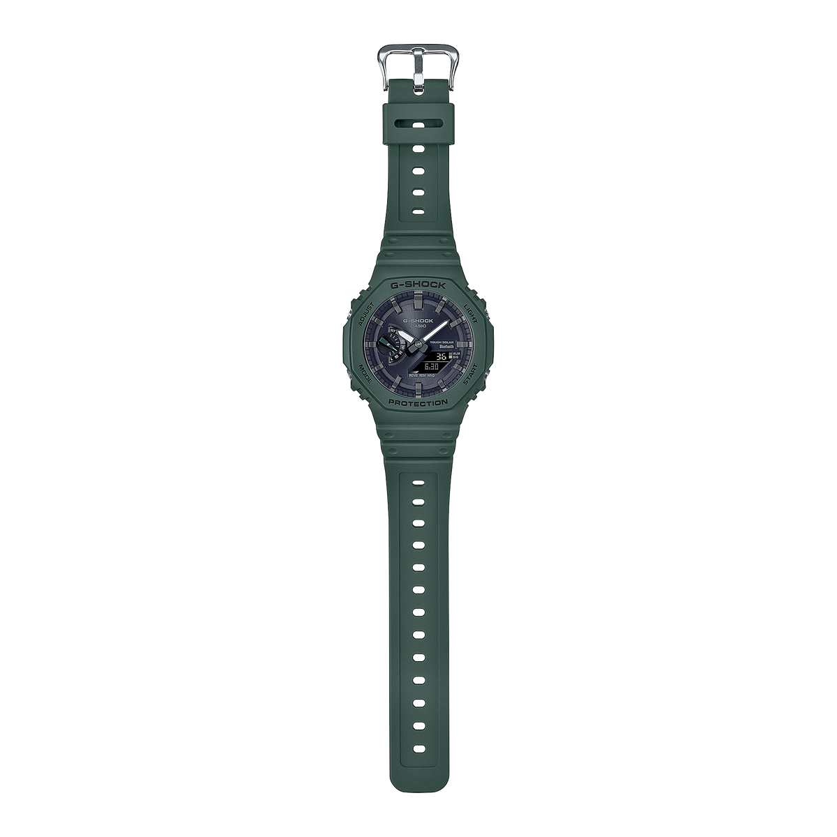 Casio G-Shock GA-B2100-3A CasiOak Bluetooth Solar Watch – Olive Green – angle view