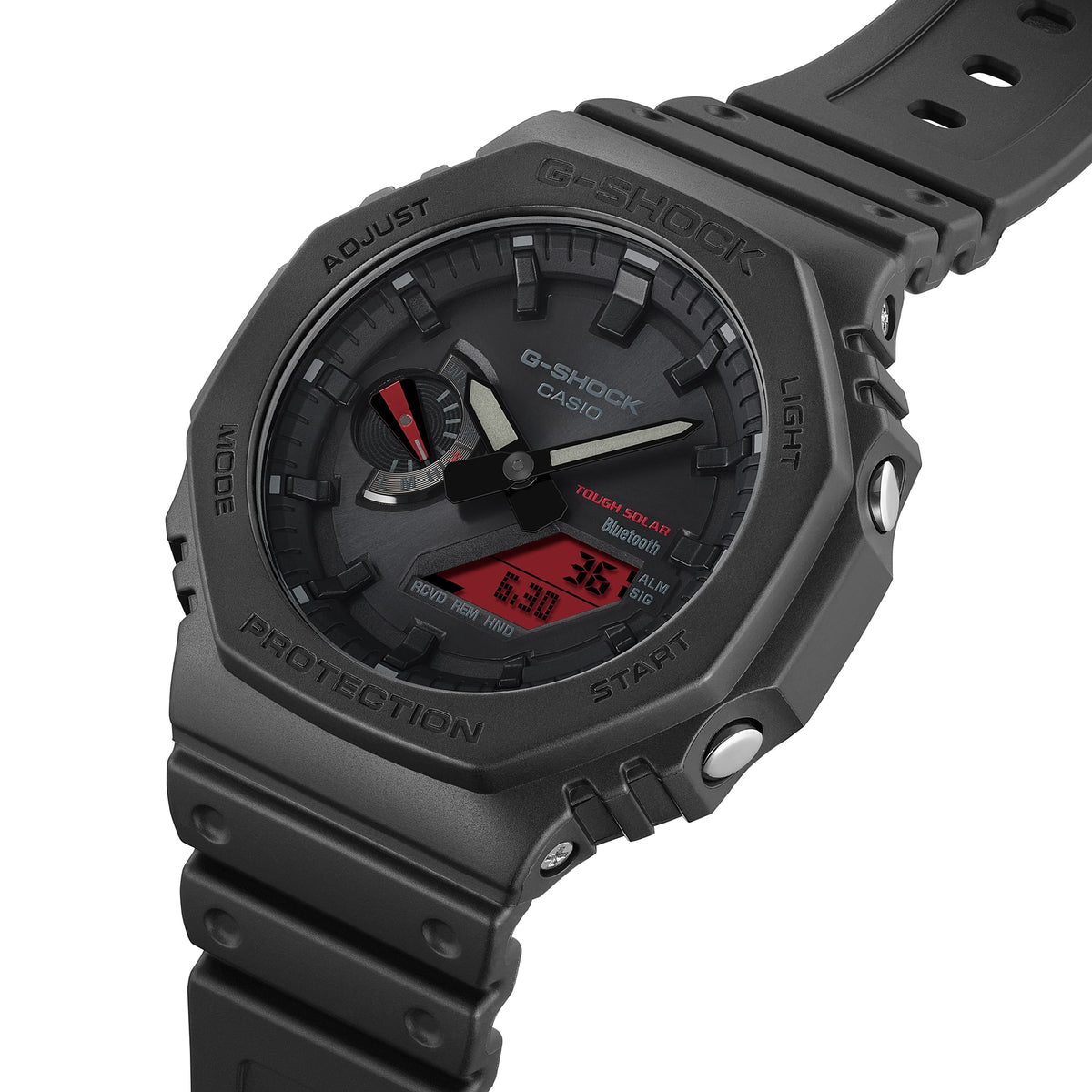 Casio G-Shock GA-B2100BBR-1ADR CasiOak Bluetooth Solar Watch – Black – detail view