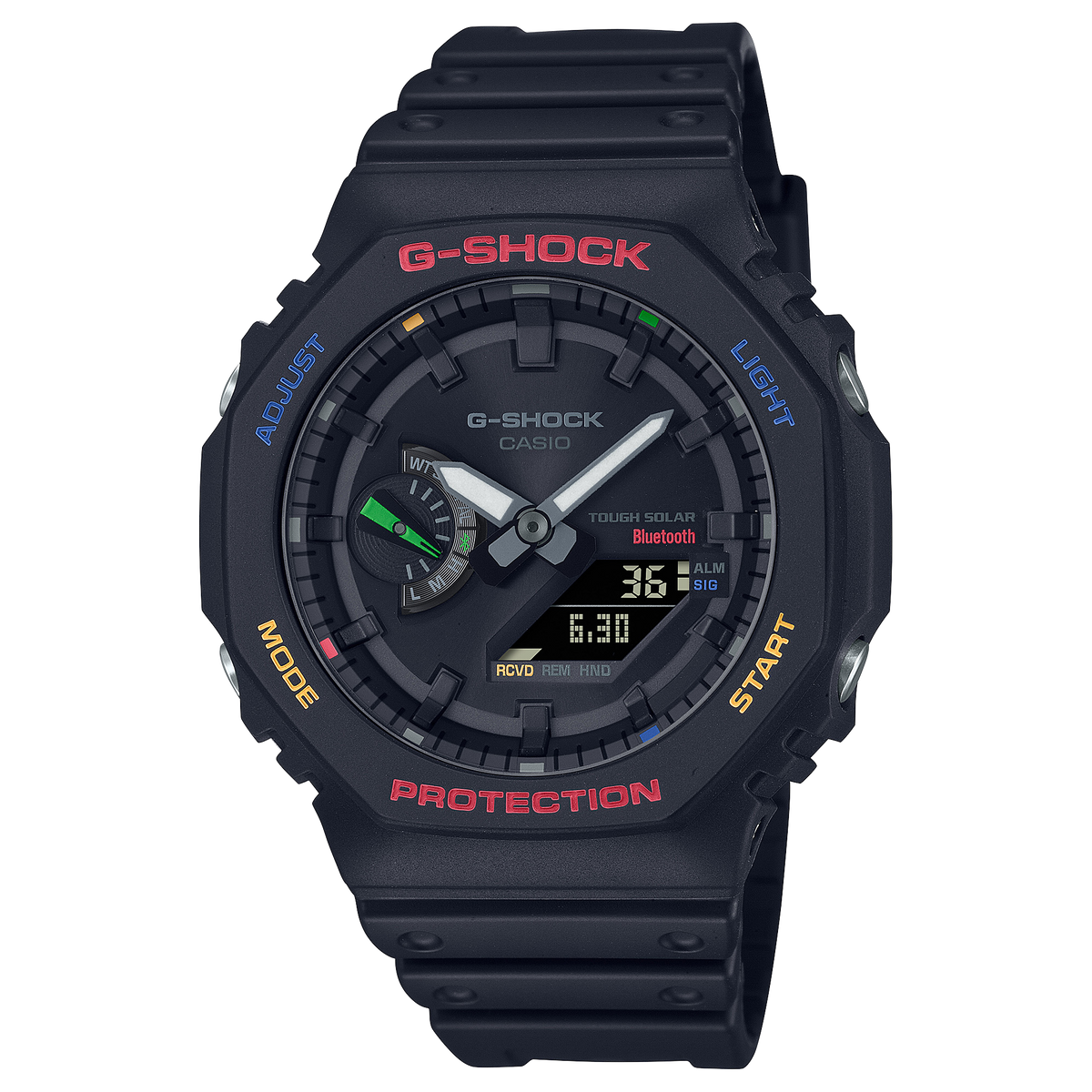 Casio G-Shock GA-B2100FC-1ADR CasiOak Bluetooth Solar Watch – Full Colour – front view