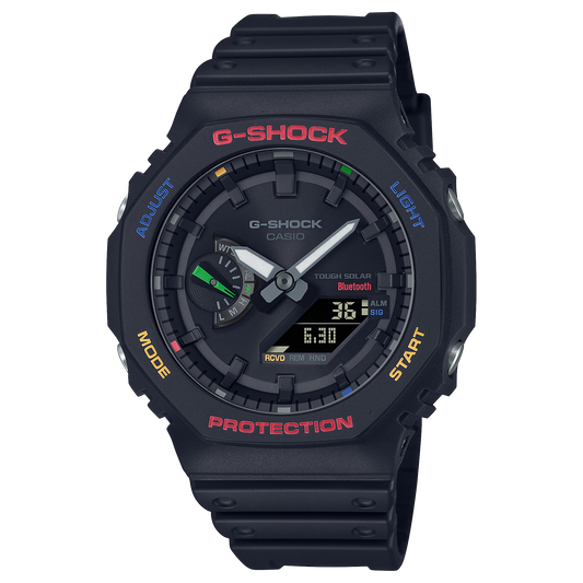 Casio G-Shock GA-B2100FC-1ADR CasiOak Bluetooth Solar Watch – Full Colour – front view