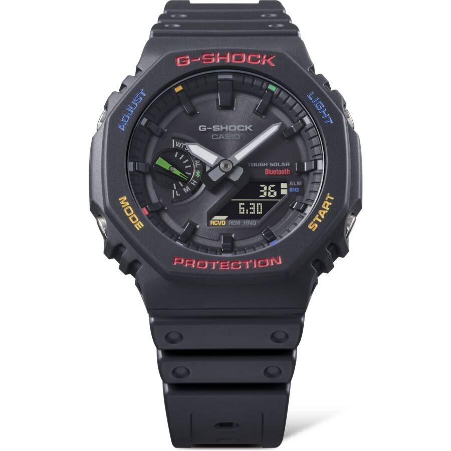 Casio G-Shock GA-B2100FC-1ADR CasiOak Bluetooth Solar Watch – Full Colour – close-up