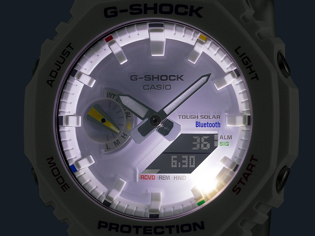 Casio G-Shock GA-B2100FC-7A Multicolour Accent Solar Bluetooth Watch – LED light