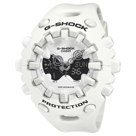 Casio G-Shock GA-V01-7ADR Solar Analog-Digital Watch – White – front view