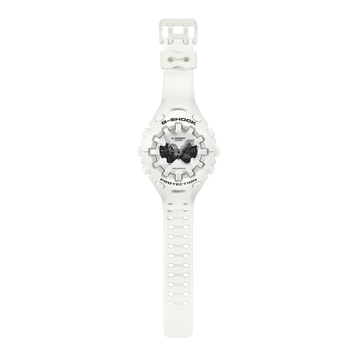 Casio G-Shock GA-V01-7ADR Solar Analog-Digital Watch – White – angle view