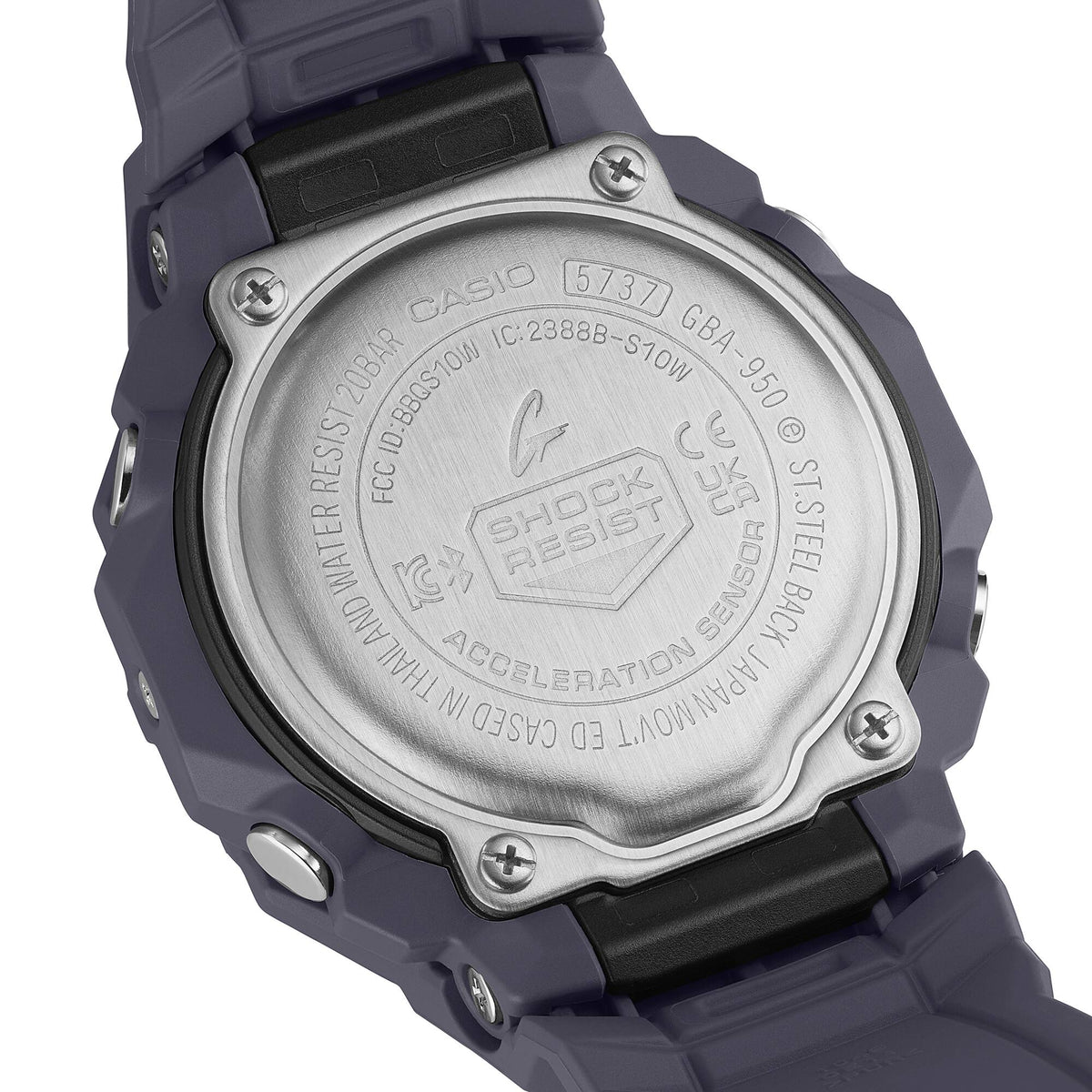 Casio G-Shock G-Squad GBA-950-2ADR Analog-Digital Running Watch – back engraving