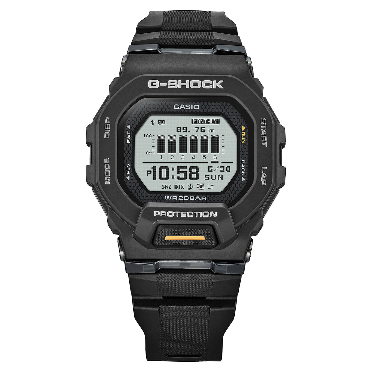 Casio G-Shock GBD-200-1A1 G-Squad Compact Bluetooth Watch – angle view