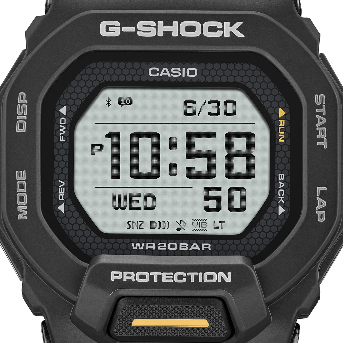 Casio G-Shock GBD-200-1A1 G-Squad Compact Bluetooth Watch – display detail