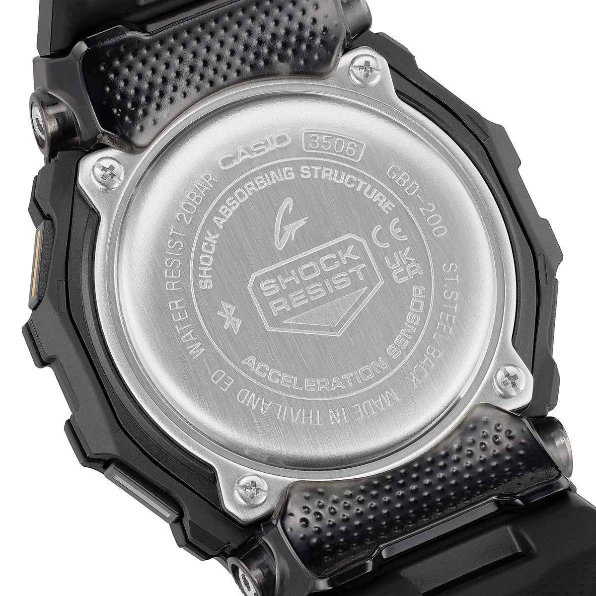Casio G-Shock GBD-200-1A1 G-Squad Compact Bluetooth Watch – back engraving