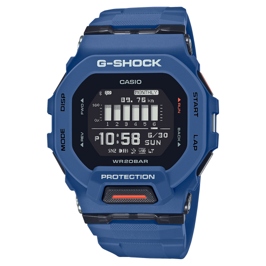Casio G-Shock GBD-200-2DR Step Tracker Digital Watch – Blue – front view