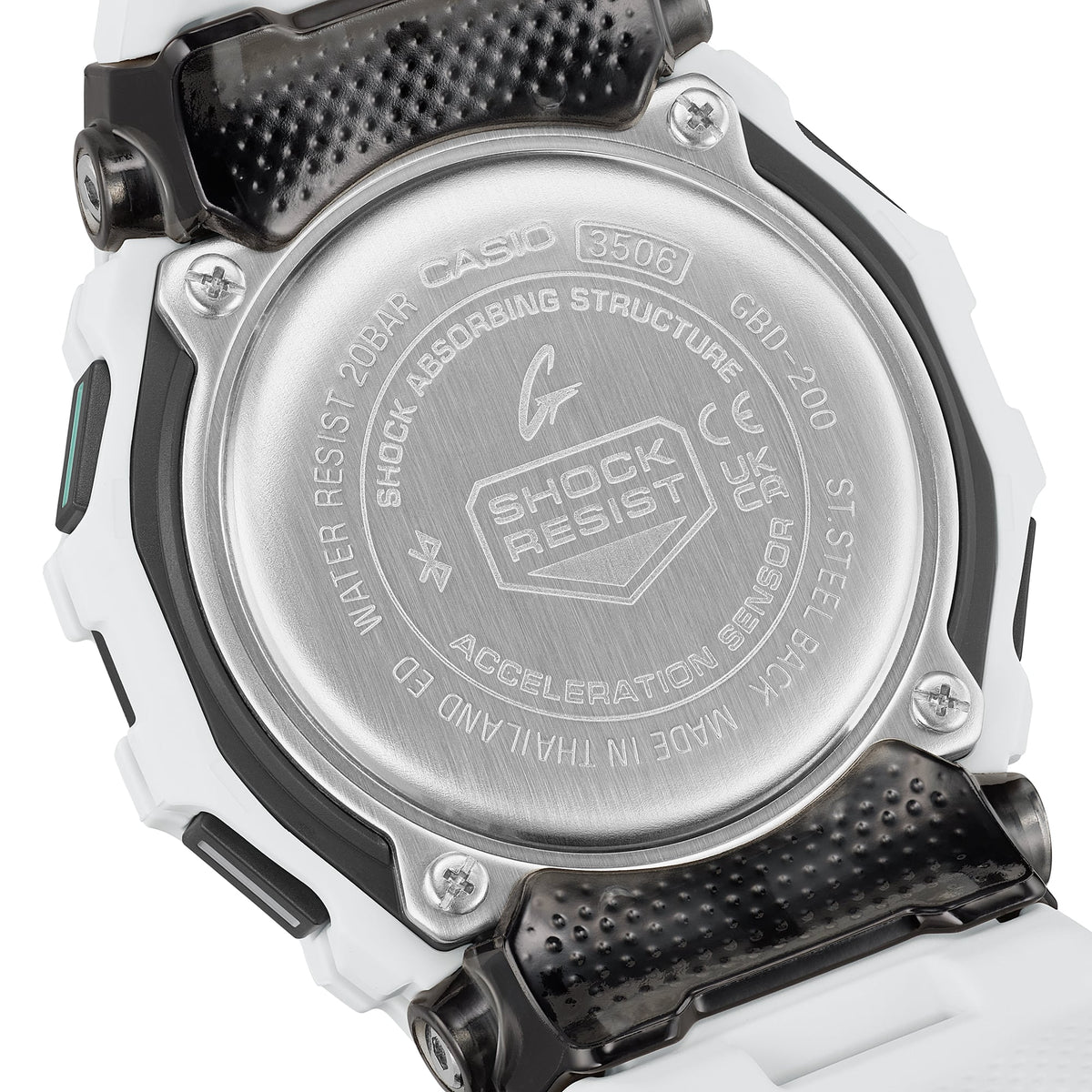 Casio G-Shock GBD-200-7D G-Squad Compact Bluetooth Watch – back engraving