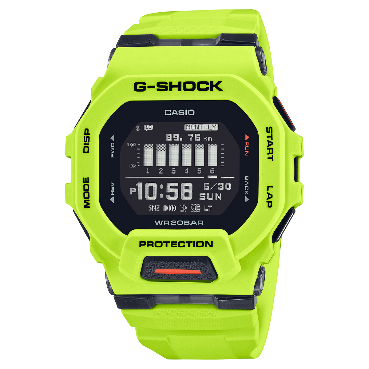 Casio G-Shock GBD-200-9DR Step Tracker Digital Watch – Black – front view