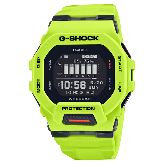 Casio G-Shock GBD-200-9DR Step Tracker Digital Watch – Black – front view