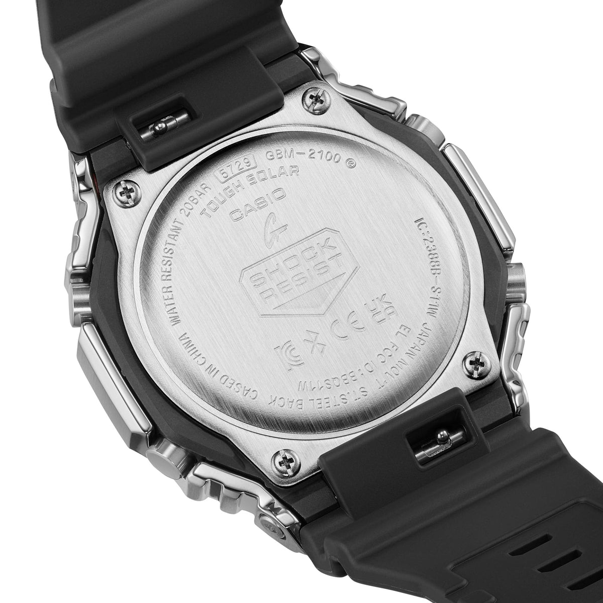 Casio G-Shock GBM-2100A-1A2DR Bluetooth Solar CasiOak Watch – Rose Gold – back view