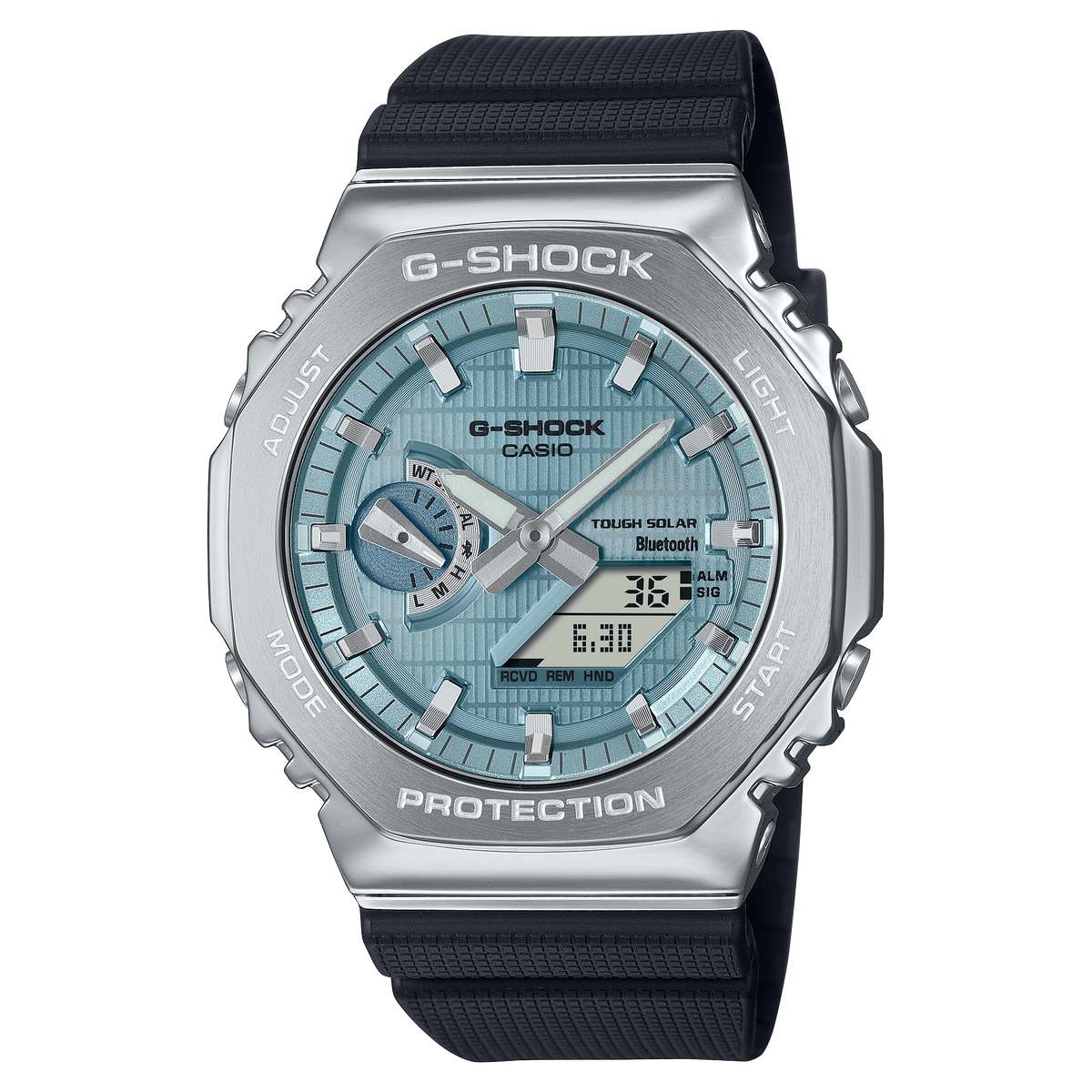 Casio G-Shock GBM-2100A-1A2DR Bluetooth Solar CasiOak Watch – Rose Gold – front view