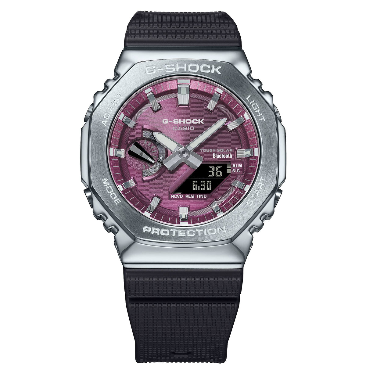 Casio G-Shock GBM-2100A-4B Bluetooth Solar CasiOak Watch – Olive Green – close-up