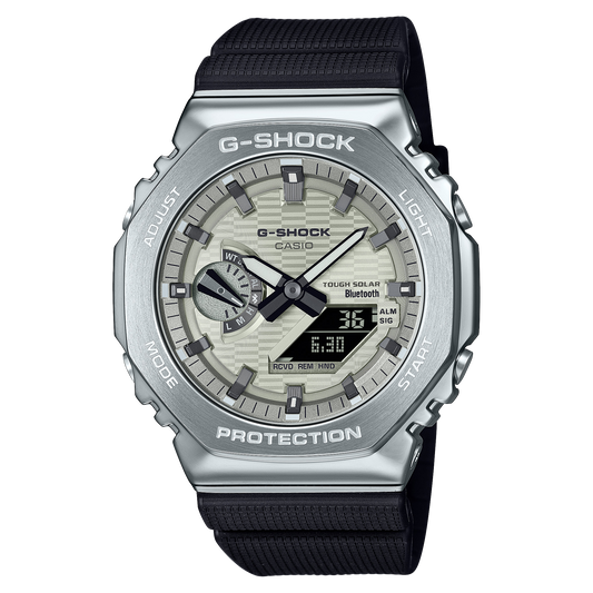 Casio G-Shock GBM-2100A-8B Bluetooth Solar CasiOak Watch – Black – front view