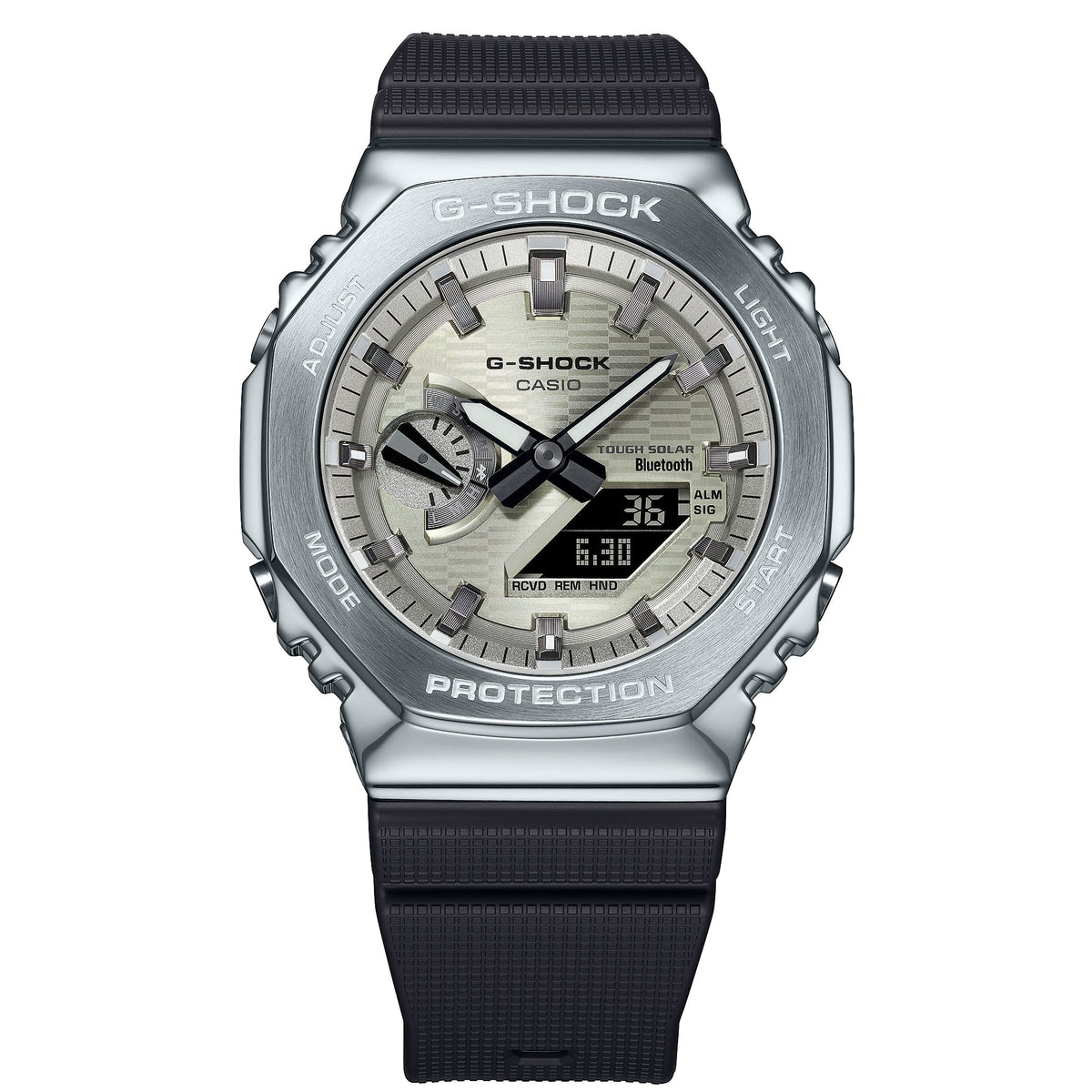 Casio G-Shock GBM-2100A-8B Bluetooth Solar CasiOak Watch – Black – close-up