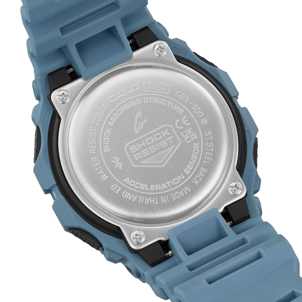 Casio G-Shock GBX-100-2ADR G-Lide Tide Graph Bluetooth Watch – back engraving