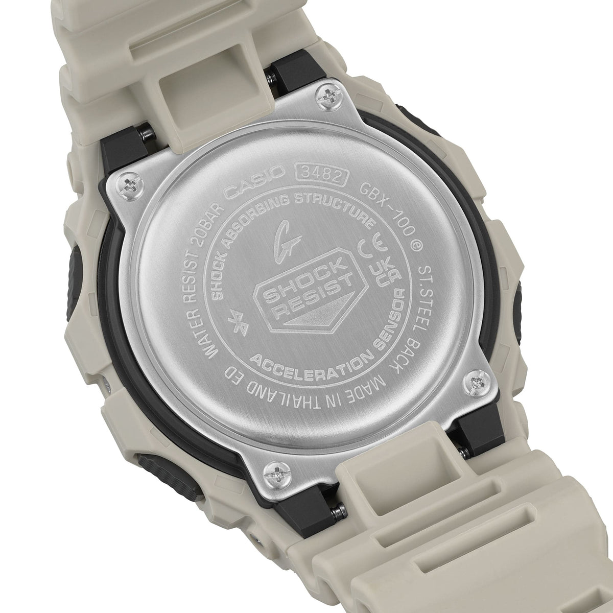 Casio G-Shock GBX-100-8DR G-Lide Tide Graph Bluetooth Watch – back engraving