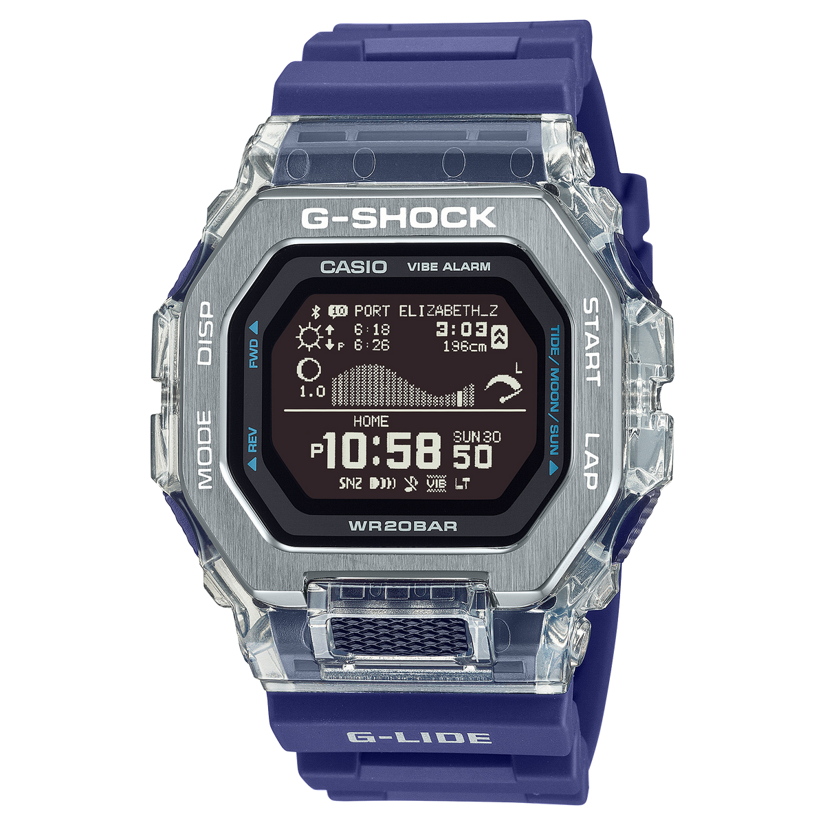 Casio G-Shock GBX-100S-2D G-Lide Tide Graph Bluetooth Watch product photo