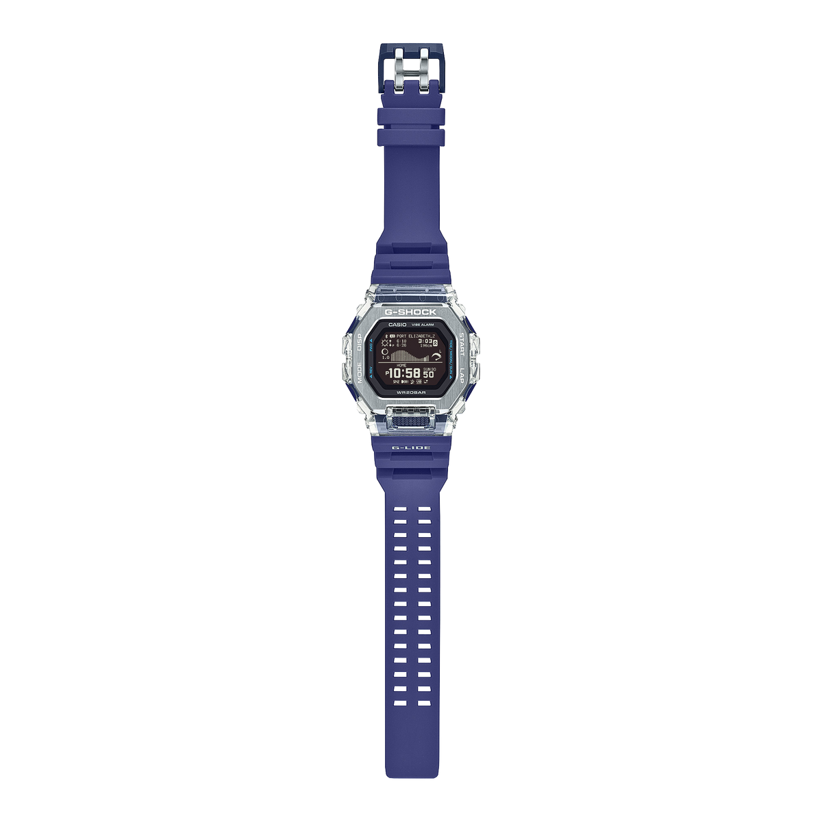 Casio G-Shock GBX-100S-2D G-Lide Tide Graph Bluetooth Watch – angle view