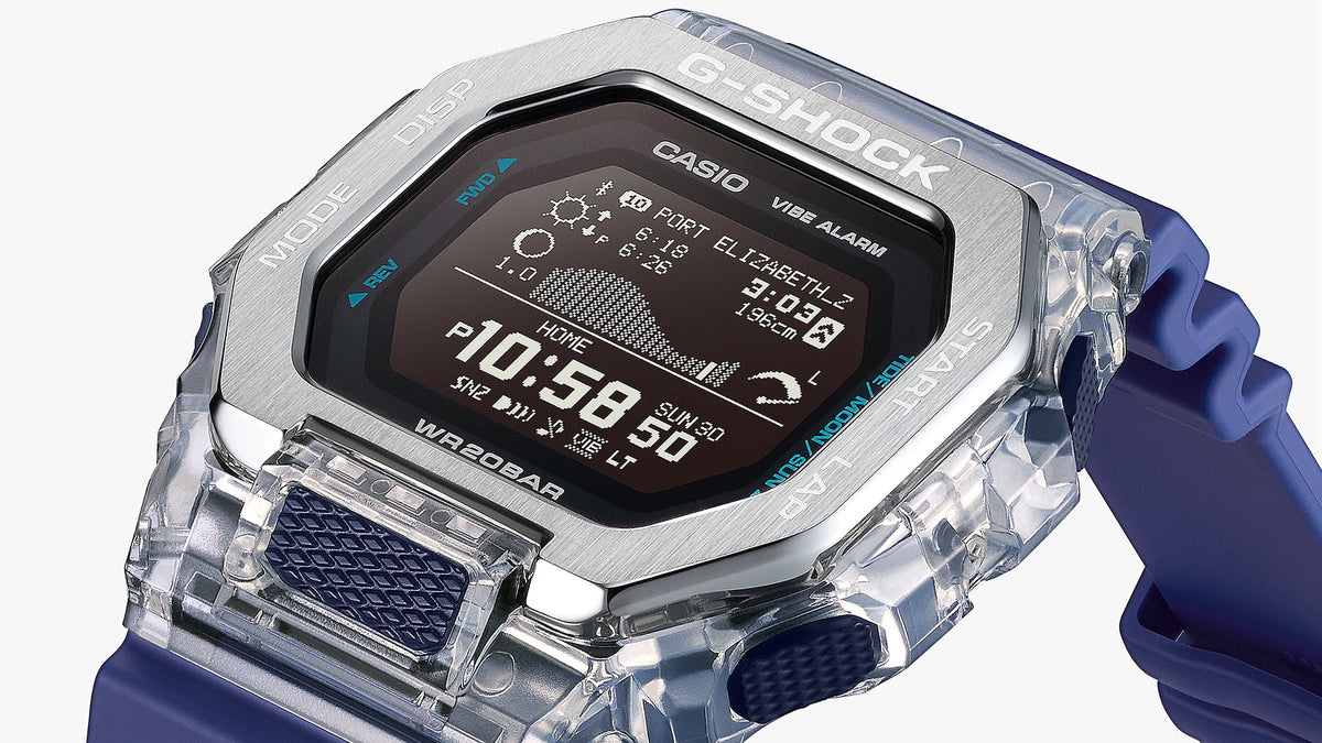 Casio G-Shock GBX-100S-2D G-Lide Tide Graph Bluetooth Watch – bezel detail