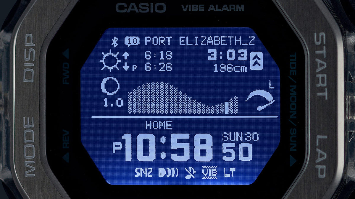 Casio G-Shock GBX-100S-2D G-Lide Tide Graph Bluetooth Watch – LED light