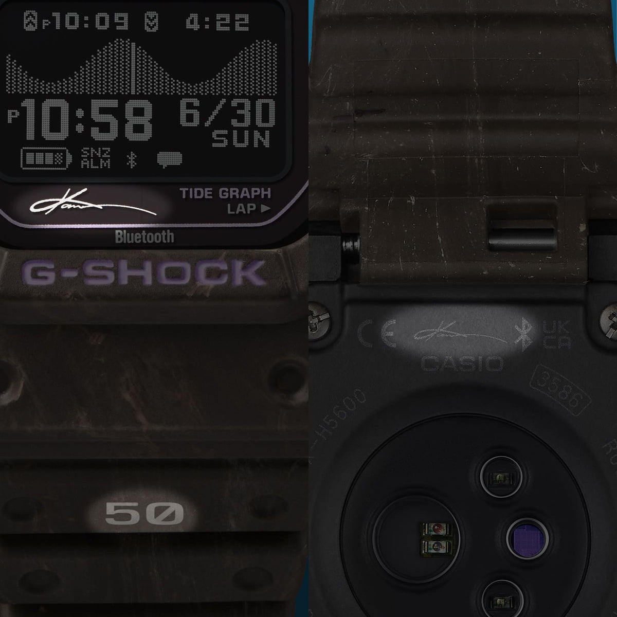 Casio G-Shock GBX-H5600KI-5DR G-Lide Heart Rate Solar Watch – design detail