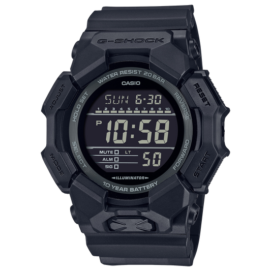 Casio G-Shock GD-010-1A1 Digital Sport Watch – Black White – front view