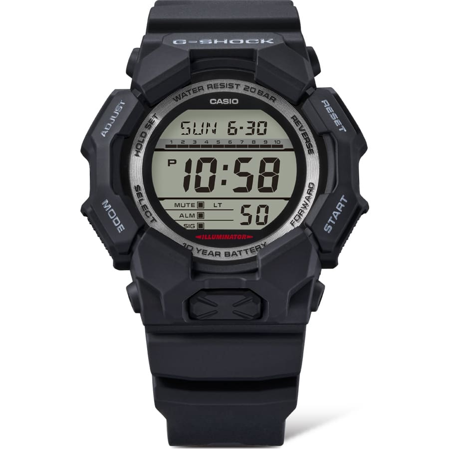 Casio G-Shock GD-010-1D Carbon Core Guard Digital Watch – Black – front detail