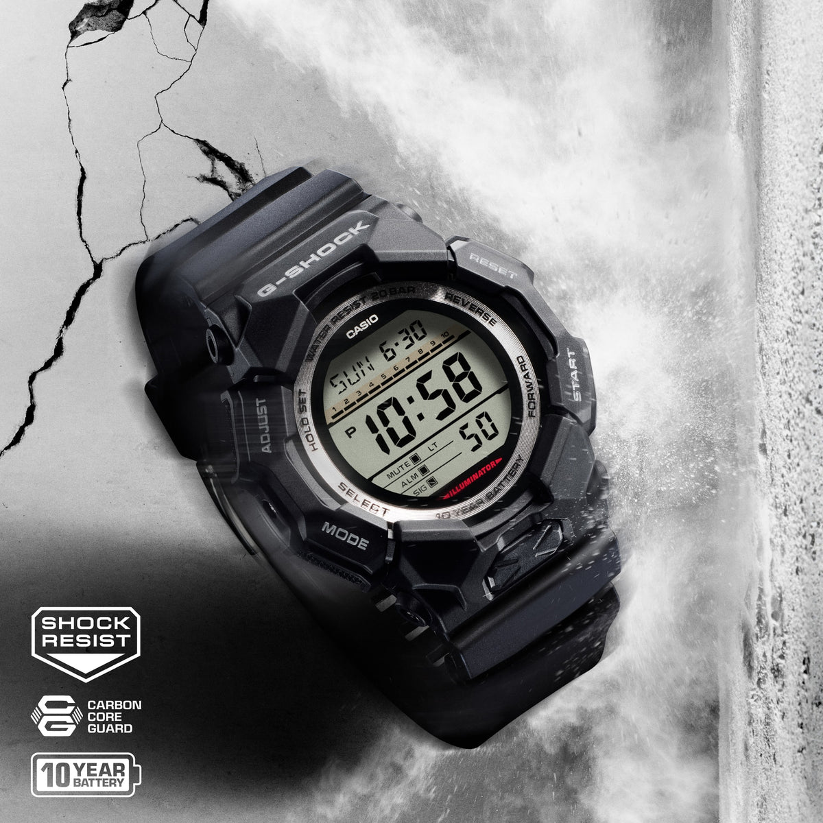 Casio G-Shock GD-010-1D Carbon Core Guard Digital Watch – Black – lifestyle