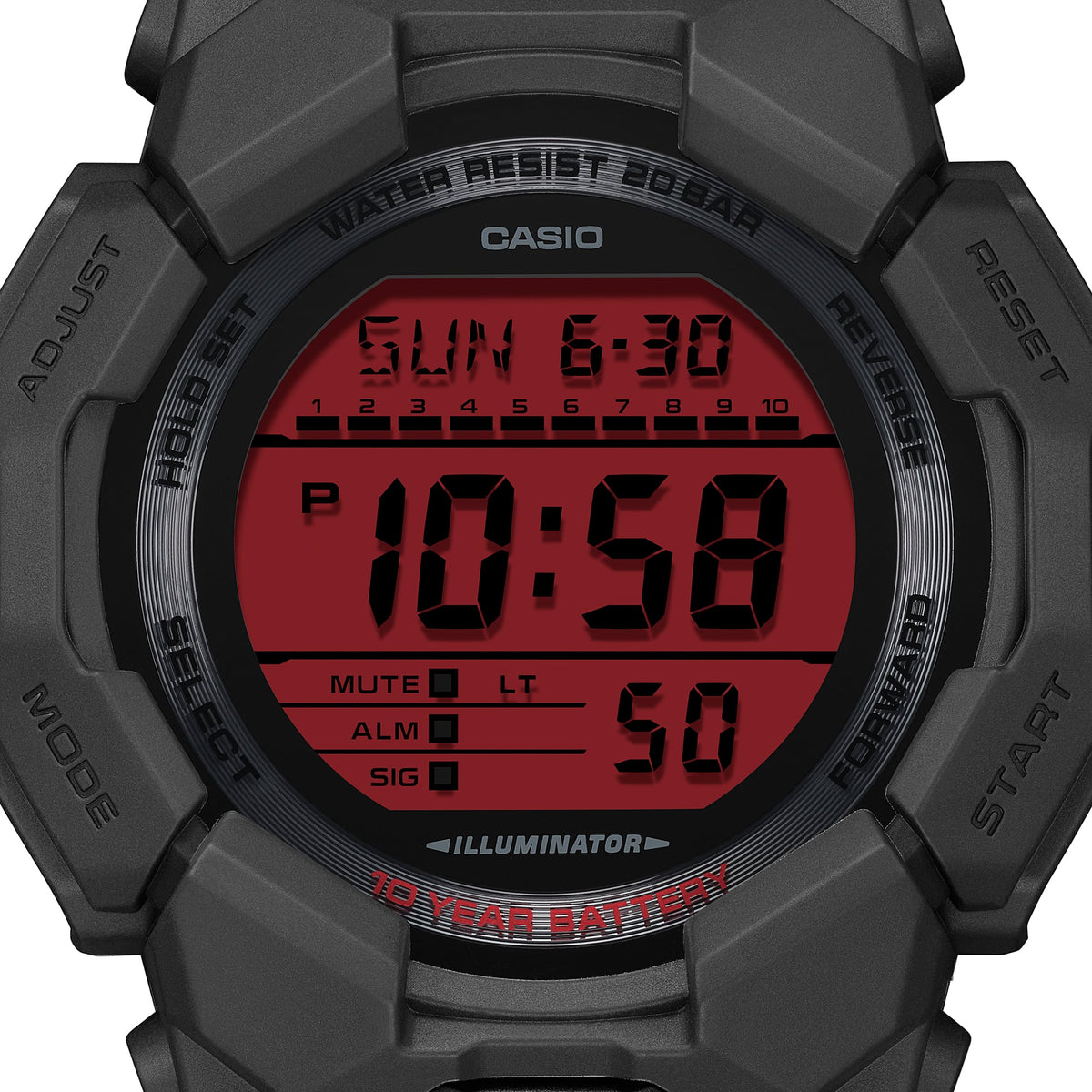 Casio G-Shock GD-010BBR-1DR Digital Sport Watch – Brown Beige – side view