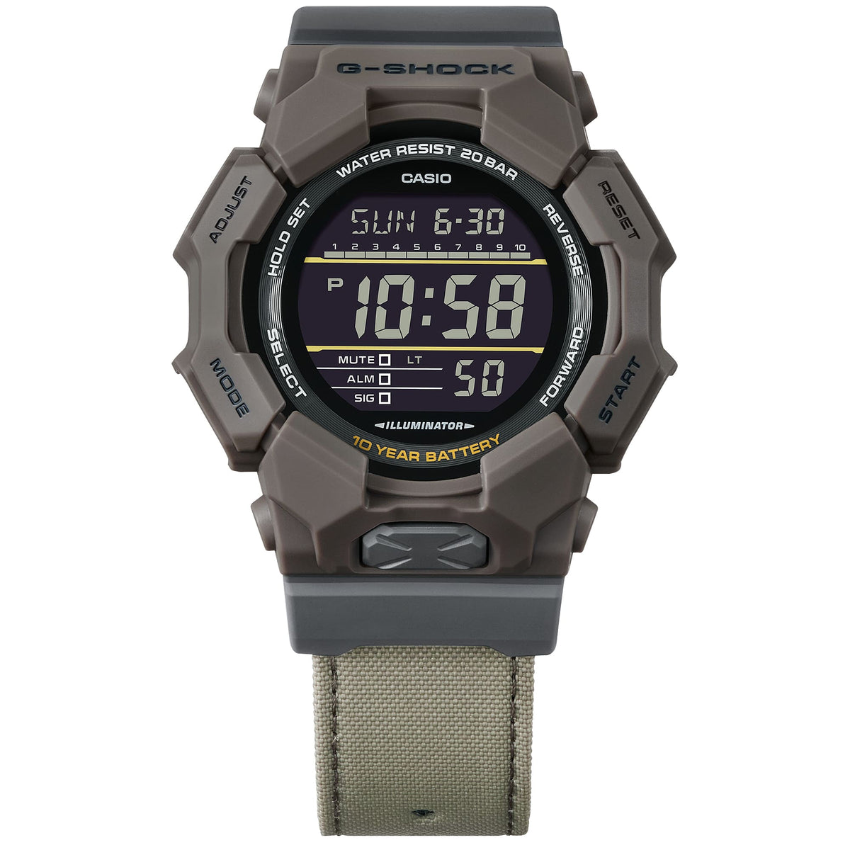 Casio G-Shock GD-010CE-5D Bio-Based Digital Watch – front detail