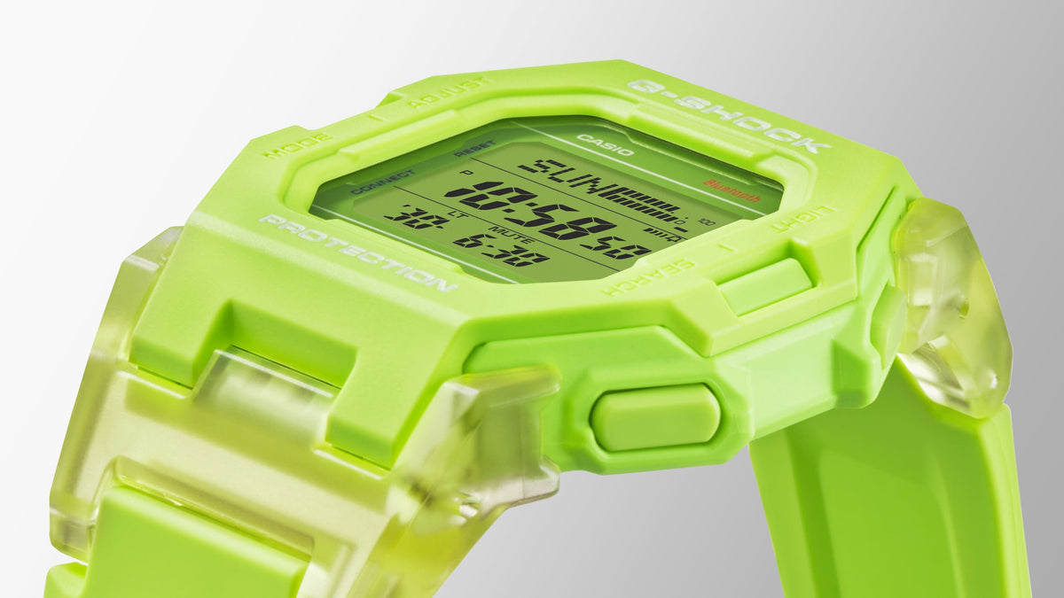 Casio G-Shock GD-B500S-3DR Compact Bluetooth Digital Watch – side view