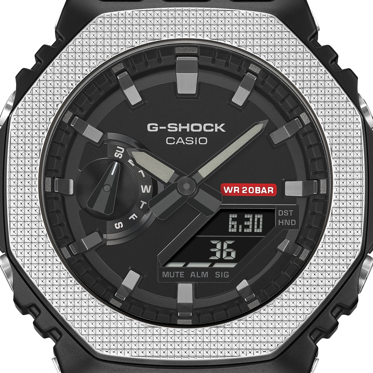 Casio G-Shock GM-2100BM-1A Metal Bezel CasiOak Watch – Black – bezel detail