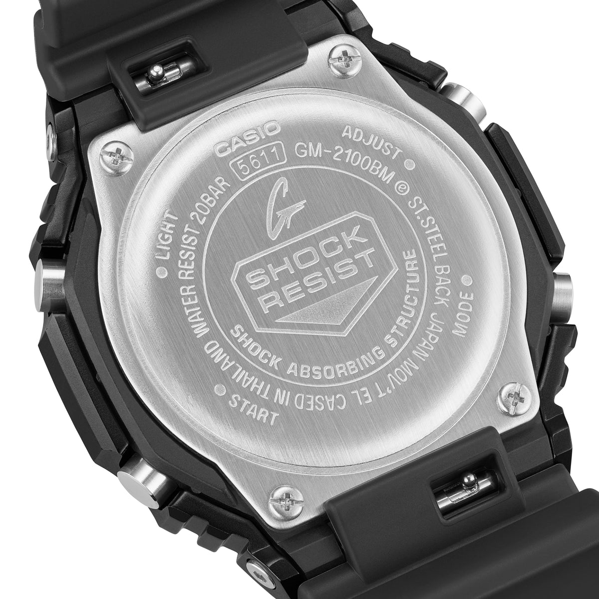 Casio G-Shock GM-2100BM-1A Metal Bezel CasiOak Watch – Black – back view