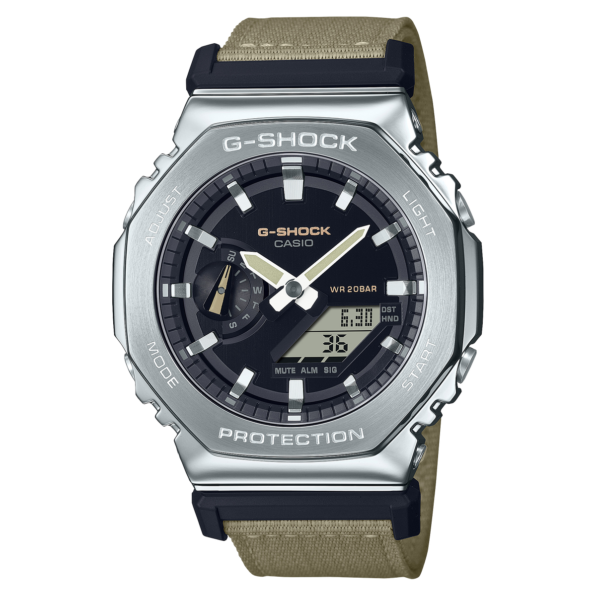 Casio G-Shock GM-2100C-5A Metal Bezel CasiOak Watch – Caramel Brown – front view