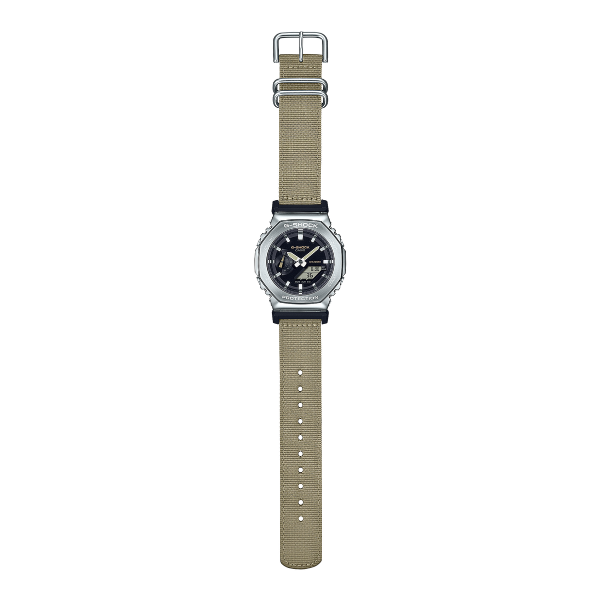 Casio G-Shock GM-2100C-5A Metal Bezel CasiOak Watch – Caramel Brown – angle view