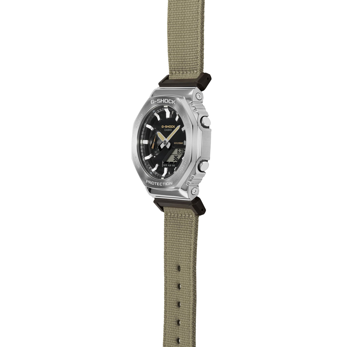 Casio G-Shock GM-2100C-5A Metal Bezel CasiOak Watch – Caramel Brown – detail view