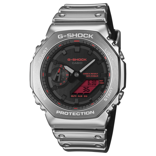 Casio G-Shock GM-2100YRA-8ADR Metal Bezel CasiOak Watch – Yellow – front view