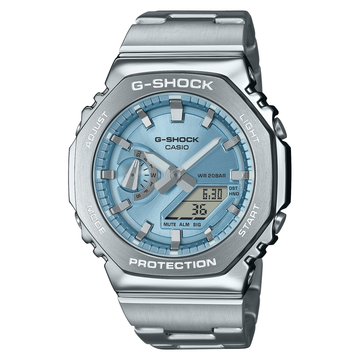 Casio G-Shock GM-2110D-2ADR Metal Bezel Analog-Digital Watch – front view