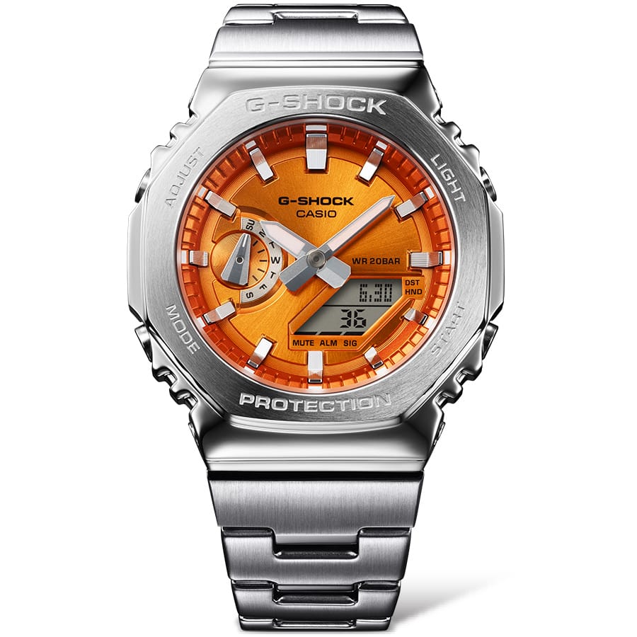 Casio G-Shock GM-2110D-4ADR Metal Bezel Analog-Digital Watch – Gold – close-up