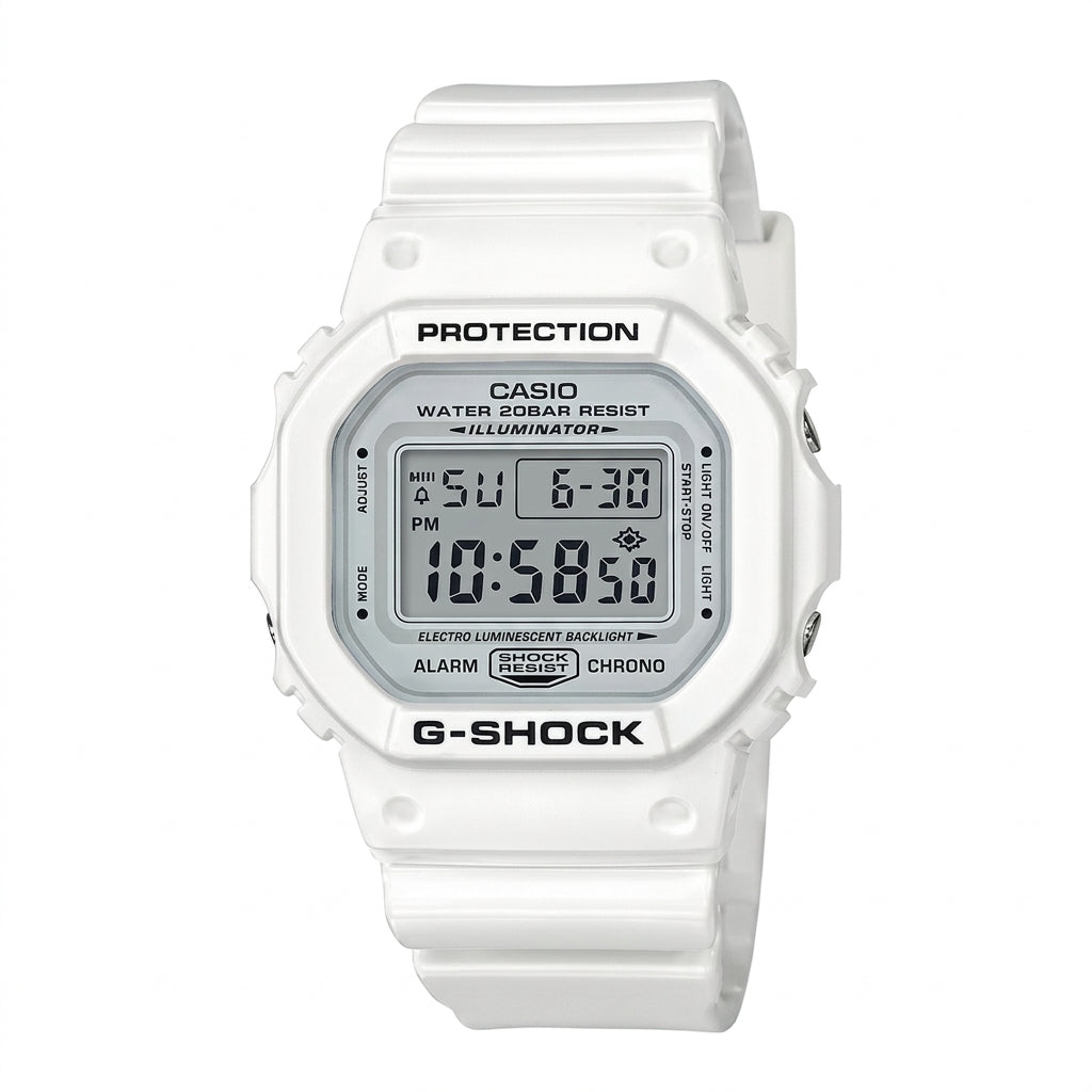 Casio G-Shock DW-5600MW-7DR Digital Square Watch – White