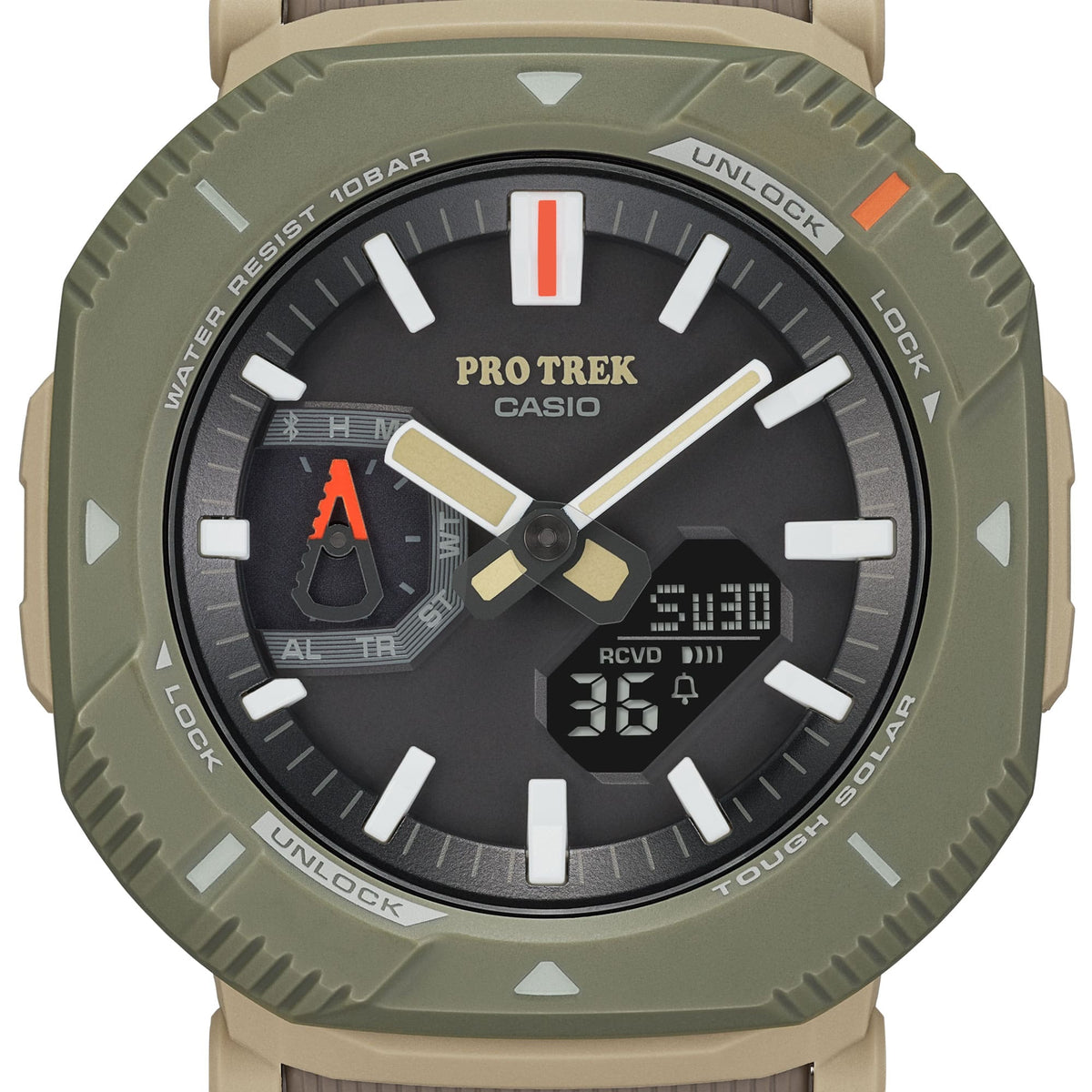 Casio Pro Trek PRJ-B001-5D Bluetooth Solar Watch – side view