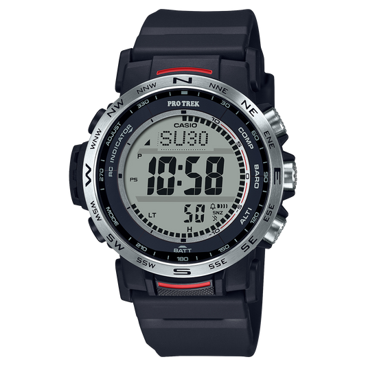 Casio Pro Trek PRW-35-1ADR Triple Sensor Solar Multiband Watch – Black – front view