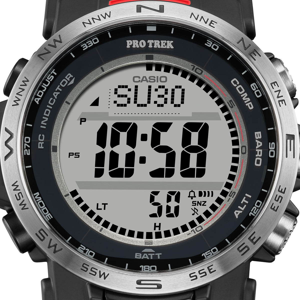 Casio Pro Trek PRW-35-1ADR Triple Sensor Solar Multiband Watch – Black – angle view