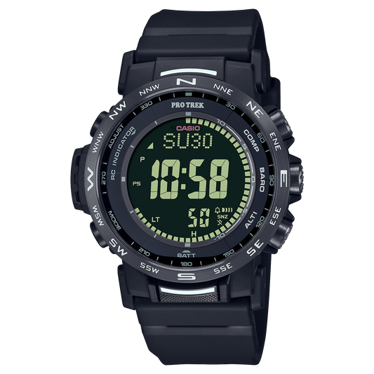 Casio Pro Trek PRW-35Y-1BDR Triple Sensor Solar Multiband Watch – Yellow – front view
