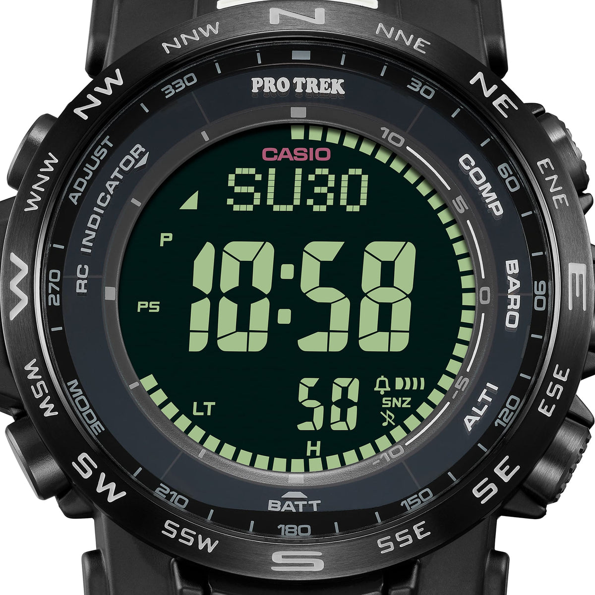 Casio Pro Trek PRW-35Y-1BDR Triple Sensor Solar Multiband Watch – Yellow – angle view